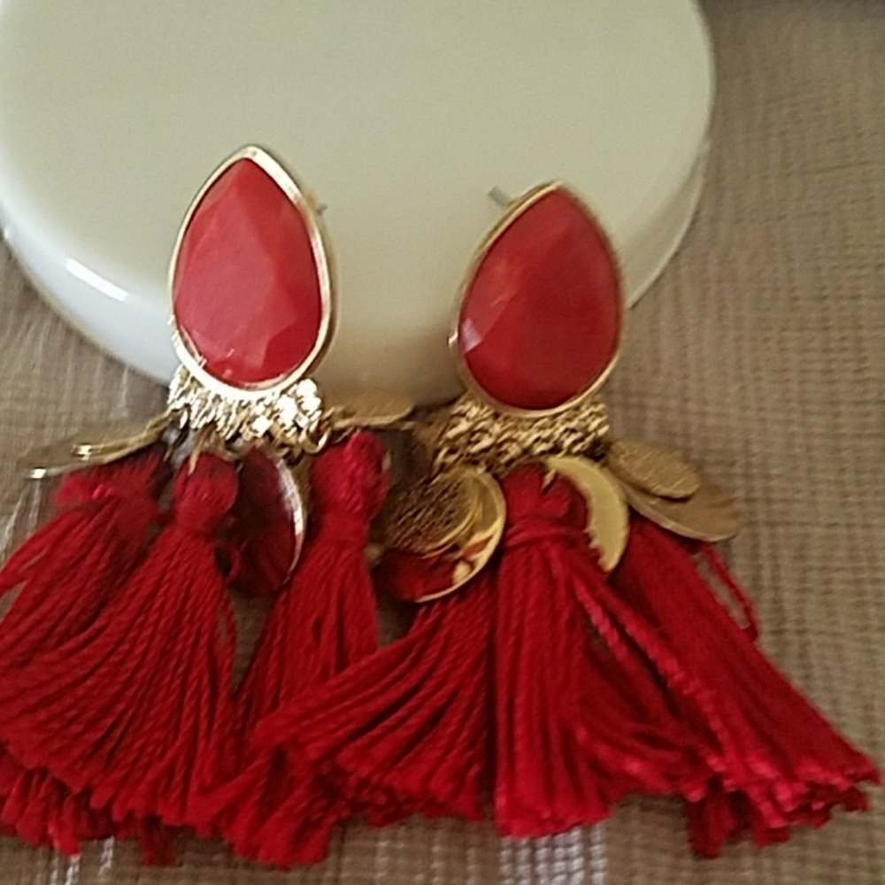 Red Earrings with tassle